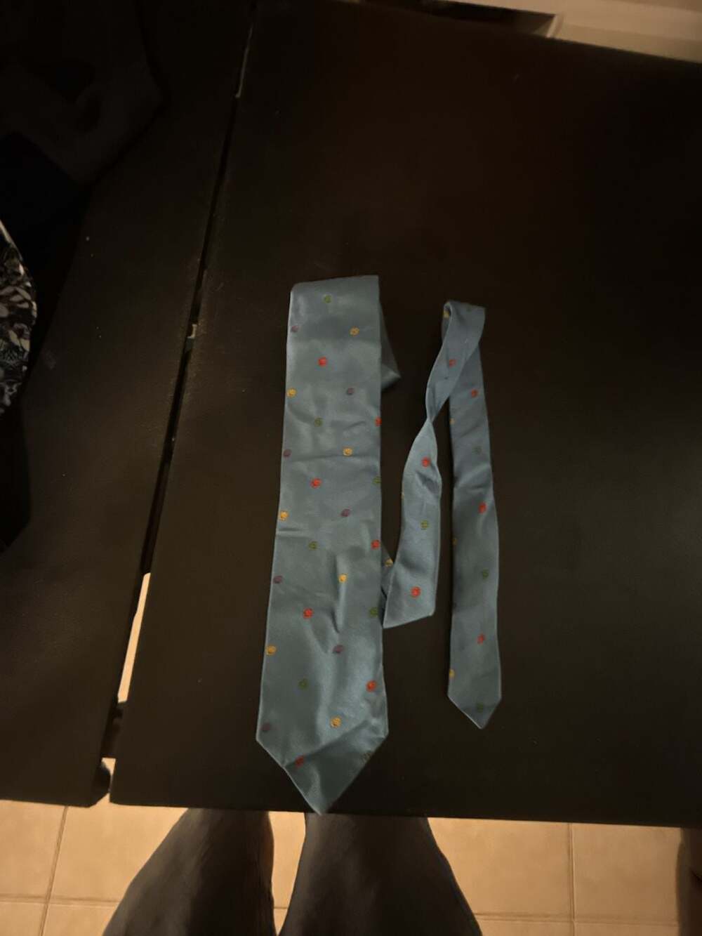 Brooks Brothers Makers and Merchants Silk Tie Blue with Multi-Color Polka Dots - Picture 2 of 5